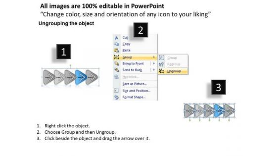 Horizontal Illustration Of 5 Stages Flowchart Order Process Flow Chart PowerPoint Slides
