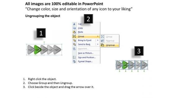 Horizontal Illustration Of 5 Stages Order Process Flow Chart PowerPoint Slides