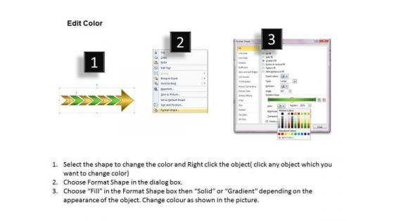 Horizontal Implementation Using 6 Arrows Flowchart Slides PowerPoint Templates