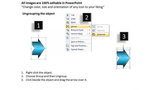 Horizontal Representation Arrows 10 Steps Business Tech Support PowerPoint Slides