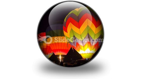 Hot Air Baloons People PowerPoint Icon C