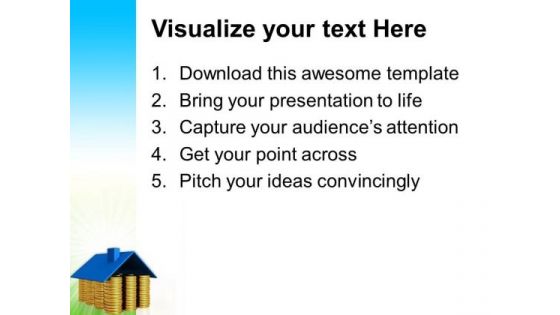House Made From Coins Real Estate PowerPoint Templates And PowerPoint Themes 0812