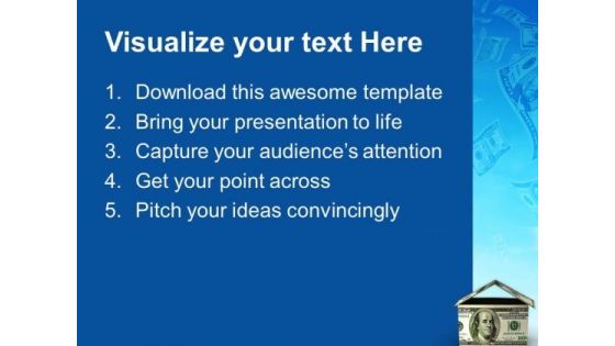 House Made Of Dollar Isolated Business PowerPoint Templates Ppt Backgrounds For Slides 0213