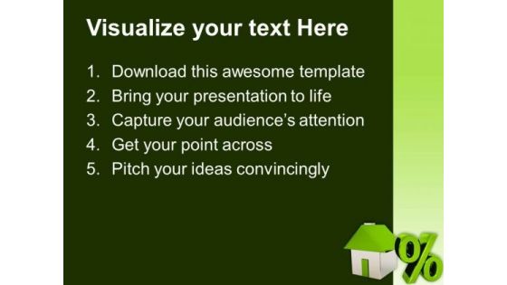 House Model With Percent Sign Finance PowerPoint Templates And PowerPoint Themes 0912