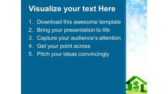 House With Dollar Business PowerPoint Templates And PowerPoint Themes 0712