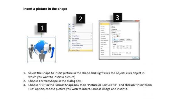 How To Draw Business Process Diagram 3d Men With Group Of Blue Global PowerPoint Templates