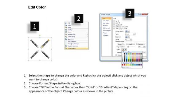 How To Draw Business Process Diagram 4 Stages Crayons Circular PowerPoint Slides