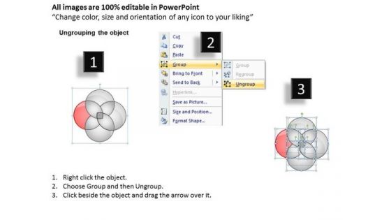 How To Draw Business Process Diagram Venn Showing Four Aspects Ppt 4 PowerPoint Templates