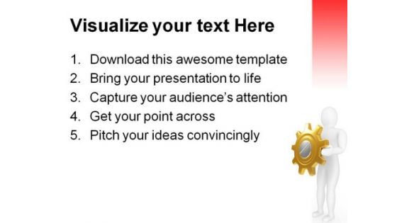 Human And Gear Industrial PowerPoint Templates And PowerPoint Backgrounds 0611