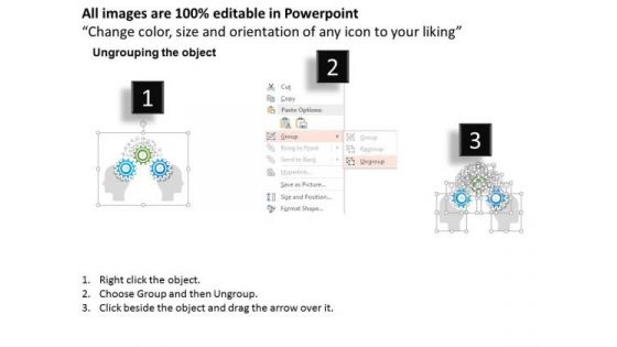 Human Brain With Gears For Technology PowerPoint Template