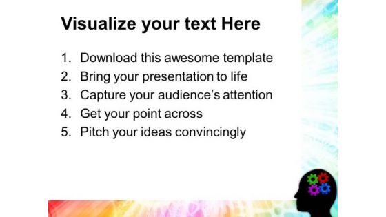 Human Brain With Gears Industrial PowerPoint Templates And PowerPoint Themes 0412