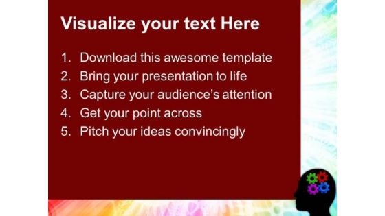 Human Brain With Gears Industrial PowerPoint Templates And PowerPoint Themes 0412