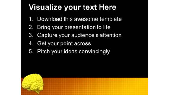 Human Brain With Golden Background PowerPoint Templates Ppt Backgrounds For Slides 0713