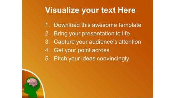 Human Brain With Yellow Absatract Background PowerPoint Templates Ppt Backgrounds For Slides 0513