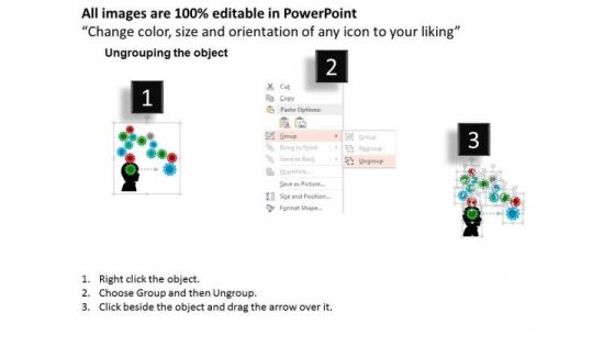 Human Face With Gears Process Control PowerPoint Template