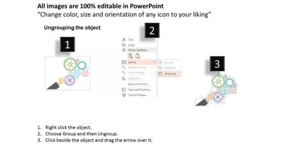 Human Hand Turning Gears PowerPoint Templates