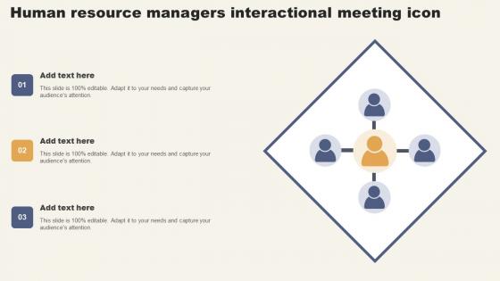 Human Resource Managers Interactional Meeting Icon Clipart Pdf