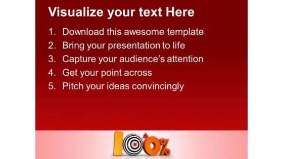 Hundred Percent Target Achievement Business PowerPoint Templates Ppt Backgrounds For Slides 0413