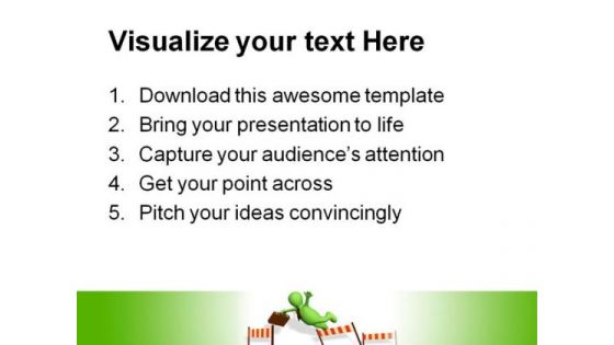 Hurdling Business PowerPoint Backgrounds And Templates 1210