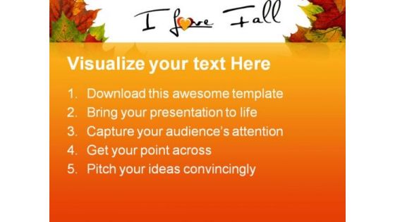 I Love Fall Nature PowerPoint Backgrounds And Templates 0111