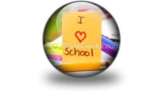 I Love School PowerPoint Icon C