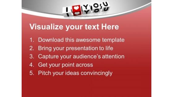 I Love You Cubes Wedding PowerPoint Templates Ppt Backgrounds For Slides 0113