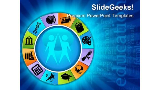 Icon Education PowerPoint Template 0810