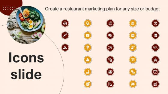 Icons Slide Create A Restaurant Marketing Plan For Any Size Or Budget