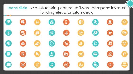 Icons Slide Manufacturing Control Software Company Investor PPT Example