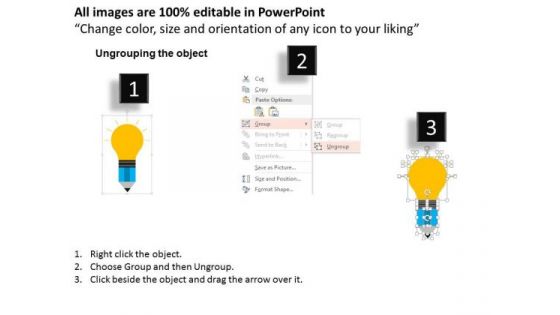 Idea Bulb With Pencil For Data Analysis PowerPoint Template