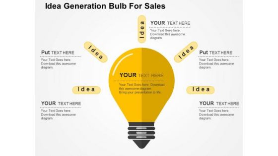 Idea Generation Bulb For Sales PowerPoint Template