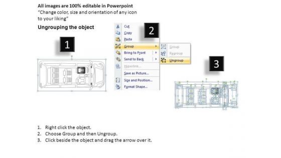 Illustration Green Minivan Top View PowerPoint Slides And Ppt Diagram Templates