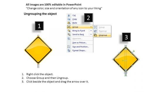 Illustration Inhouse Highways Signs 3 PowerPoint Slides And Ppt Diagram Templates