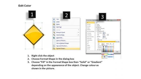 Illustration Inhouse Highways Signs 3 PowerPoint Slides And Ppt Diagram Templates
