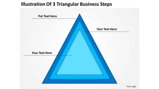 Illustration Of 3 Triangular Business Steps Plan PowerPoint Templates