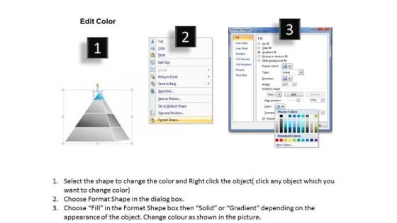 Illustration Of 4 Stages Layered Pyramid Ppt Business Planning Guide PowerPoint Templates