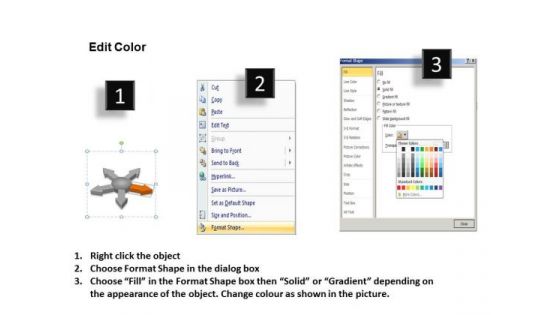 Illustration Of 5 Diverging Stages Circular Manner Gear Chart PowerPoint Slides