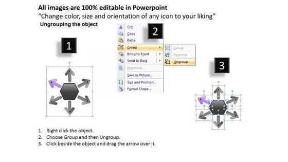 Illustration Of 6 Approach Using Arrows Circular Flow Chart PowerPoint Slides