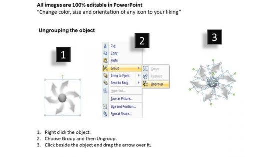 Illustration Of 6 Data Processes And Flows Circular Diagram PowerPoint Slides