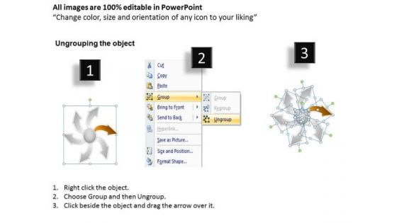 Illustration Of 6 Data Processes And Flows Cycle Arrow PowerPoint Templates