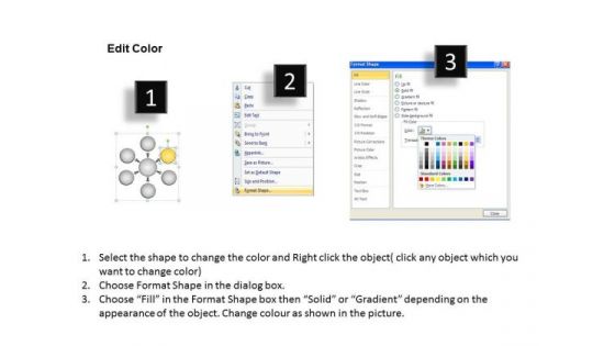 Illustration Of 6 Stages In Sequential Manner Circular Diagram PowerPoint Templates