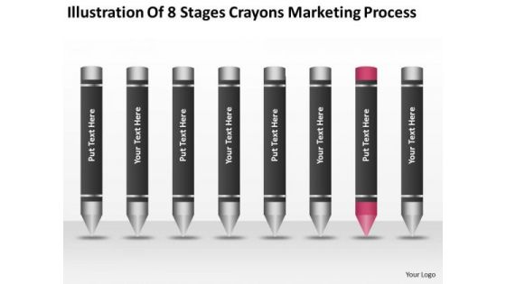 Illustration Of 8 Stages Crayons Marketing Process Ppt Business Plan Samples PowerPoint Slides