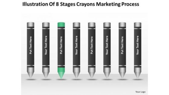Illustration Of 8 Stages Crayons Marketing Process Ppt Businessplan PowerPoint Templates