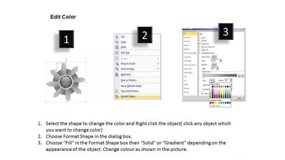 Illustration Of Colorful Diverging 8 Arrows Circular Flow Spoke Diagram PowerPoint Slides