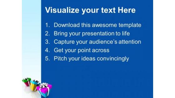 Illustration Of Colorful Gifts PowerPoint Templates And PowerPoint Themes 1012