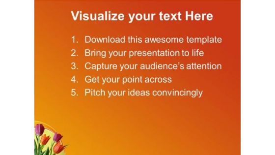 Illustration Of Colorful Tulip Flowers PowerPoint Templates Ppt Backgrounds For Slides 0213