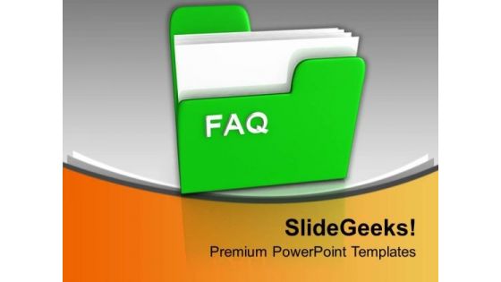 Illustration Of Computer Folder With Faq PowerPoint Templates Ppt Backgrounds For Slides 0113