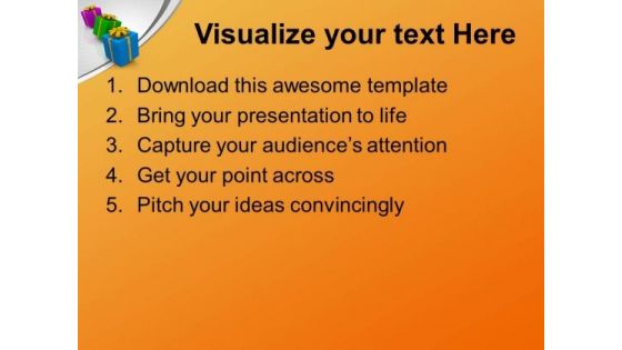 Illustration Of Gifts With Colorful Wrappings PowerPoint Templates Ppt Backgrounds For Slides 1212