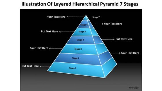 Illustration Of Layered Hierarchical Pyramid 7 Stages Best Business Plan PowerPoint Templates