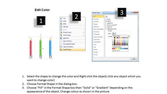 Illustration Of Pencils In Vertical Process 3 Stages Ppt Business Plan PowerPoint Slides